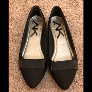 Anne Klein Black Mini Wedge Flats